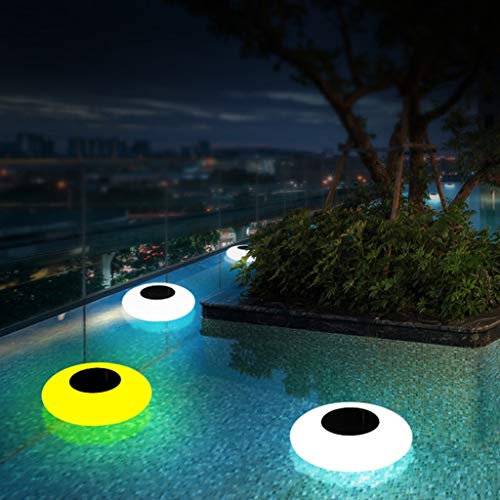 JDKC- PC 1 Platillo Volante RGB Floating Pond Light, Luz Solar de la Piscina, con 16 Cambios de Color, Luces de Decoración Al Aire Libre a Prueba de Agua, Control Remoto (Size : 25cm/9.8in)