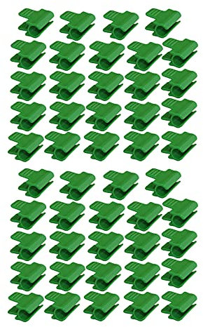 QYLJZB 48 Stück Kunststoff-Folien-Clips, Schattenstoff-Clips, Vogelnetz, Befestigungsklemmen für 16 mm Pflanzstäbe, Gewächshaus, Folie, Reihenabdeckungsnetz, Tunnel-Hoop-Clips