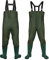 Einfeben Wathose 70 Denier Nylon Fisch Teich Anglerhose Wasserdicht Fischer Teichhose Gummi mit Stiefel Angler Watstiefel PVC rutschfest Wathosen Gr.44/45, Grün