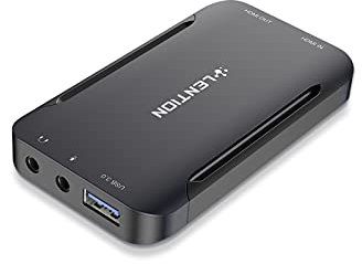 LENTION Tarjeta de Captura de Video HDMI USB 3.0, 1080p60 Transmisión de Video y Captura de Juego, HD HDMI Passthrough para OBS, Xbox, PS4, Switch, para Transmisión en Vivo, Juegos y Grabación (V90)