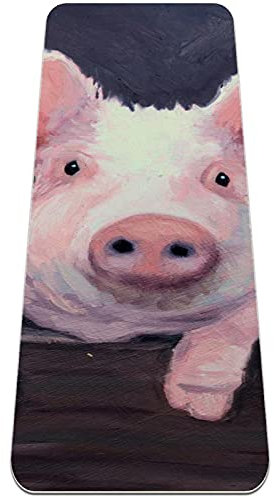Eslifey Farmhouse Schweine-Yogamatte, dick, rutschfest, für Damen und Mädchen, Trainingsmatte, weiche Pilates-Matten, (183 x 61 cm, 0,6 cm dick)
