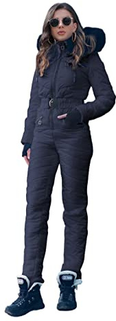 Yousify Womens Onesie Ski Suit Winter Outdoor Sports Waterproof Snowsuit Jumpsuits Jacket