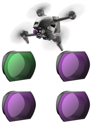 LENSKINS ND Filters for DJI FPV Drone, 4-Pack ND8 ND16 ND32 CPL Filter Set Compatible with DJI FPV Accessories, Neutral Density and Circular Polarizer Lens Filter Kit Lens Protector