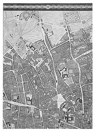 Feeling at home LEINWANDDRUCK im SCHATTENFUGENRAHMEN Roque Querschnittskarte von London 1748 Roque John - europäisch vertikale Kunstbilder im Holzrahmen cm_60_X_43