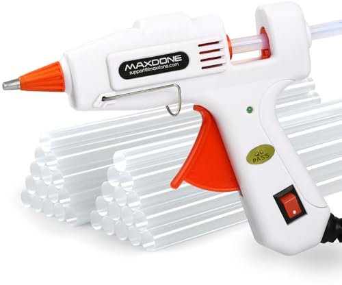 Hot Glue Gun Mini Glue Gun with 30pcs Glue Sticks Upgraded Version, 20W Hot Glue Gun Blue Fast Heating for Home and DIY Craft (White)