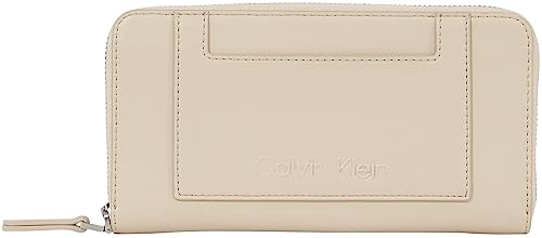 Calvin Klein Damen Portemonnaie Zip Around Groß, Elfenbein (Doeskin), Onesize