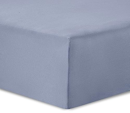 Vision - Drap Housse Jersey - 180 x 200 cm - Coloris: Gris - 100% Coton Jersey - Elastique Tout Autour - Bonnet de 30cm