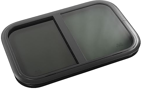 700 X 300 Mm en Verre trempé RV Fenêtre Coulissante Cadre en Alliage D'aluminium Noir avec écran Mobile pour Caravane, Camping-car, Remorque (épaisseur de paroi applicable : 33 à