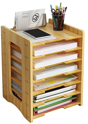 A4 Dokumentenablage, Büroorganisator Holz, Büro Organizer, A4 Briefablage | Büro-Dokumenthalter, A4 Briefkorb, Papierablage, Büro Schreibtisch Organizer für Dokumente und Papiere