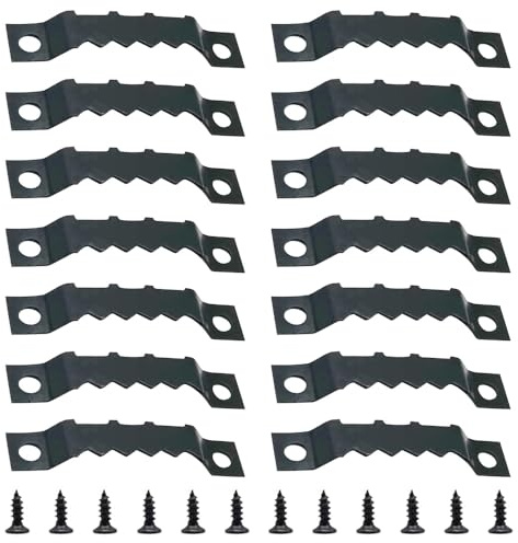 Ruidee 100 PCS Sawtooth Picture Frame Hangers Picture Frames Holder Hooks Double Hole with Screws Wall Hooks for Hanging Art Photo ,Painting ,Home Decoration(Black/JC)