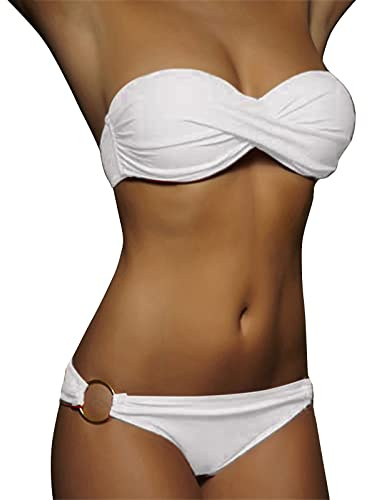 Costumi da Bagno Donna Due Pezzi Donna Mare Push Up Costume da Bagno Reggiseno per Donna a Fascia con Ferretto e Spalline Regolabili Bikini