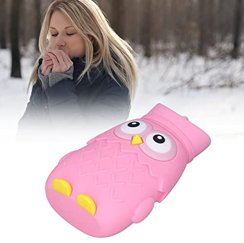 OPPWONG Wärmbeutel, Silikon-Handwärmer, Stich-Wärmflasche, Plüsch-Wärmbeutel für Periodenkrämpfe, Tragbare Wärmeerhaltungs-Warmwasserflasche für den Winter Im Freien (PINK)