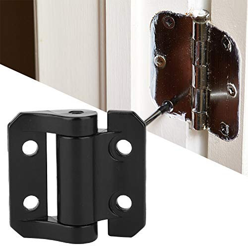 OPPWONG Schwarze Außentürscharniere, Fliegengitter-Türscharniere, Torsionsscharnier, Verstellbar, Schwarzer Zinklegierungsstahl, Galvanisiert, für Glastüren von Industriemaschinen