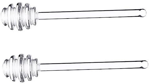 Amosfun Bâtonnets Mélangeurs à Miel de Forme Anneau Lot de 2 en Plastique Solide Réutilisables Accessoire Pratique Cuisine pour Café et Sirop