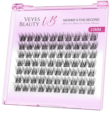 VEYESBEAUTY Wimpern Extensions Cluster Lash Extension LuxeBold 10mm | Newbie's Five-Second Wimperncluster Ultradünnes Cluster Lashes Nahtlosen Übergang Wispy Fake Lashes Falsche Wimpern