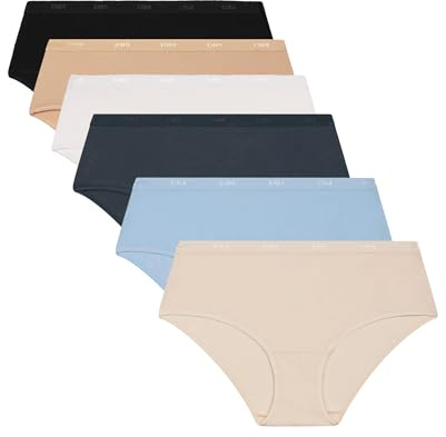 Dim Boxer Femme Lot de 6 | Les Pockets Ecodim Coton Confortable & Doux | Ceinture Invisible | Finitions Extra Plates | Multicolore