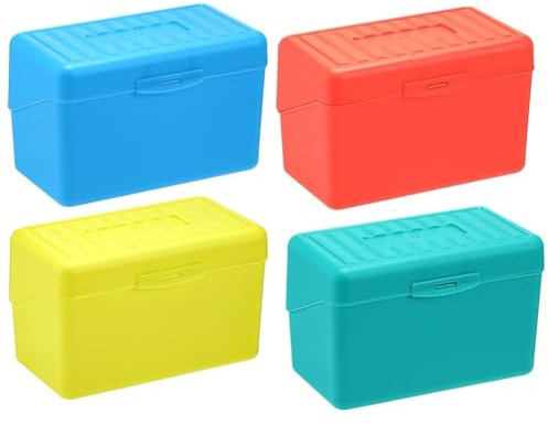 YEHEI Boîte de Rangement Multicolore pour Fiches 3 x 5 Pouces, Lot de 4