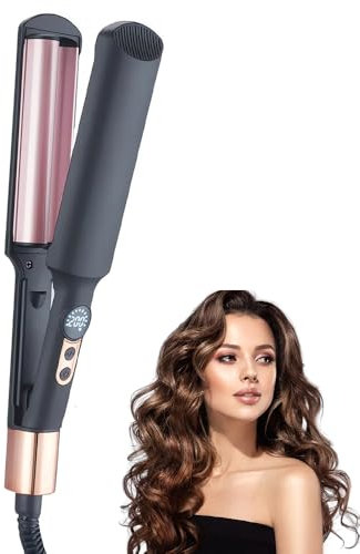 DSXVJHD Hair Waver Crimper, 20mm Mermaid Waver Hair Curler for Women, French Wave Curling Iron with 5 Adjustable Temperatures, Iron Wand Styling Tool for Short, Long Hair