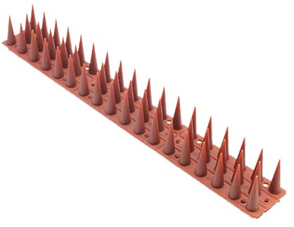 DIVCHI 20 Pcs Bird Spikes for Anti Pigeons And Birds, Fence Wall Spikes Garden Security Anti-Climb Cat Bird Intruder Pest Deterrent, Birds Fence Roof Tall Covers 33.5 x 4.5 x 3.7cm 6.7M (22ft) (Brown)