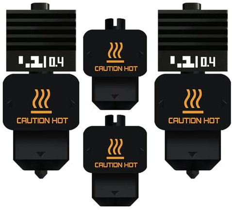 Kit de rechange pour Bambu H2S/H2D Hotend 0,4 mm en acier trempé pour Bambu Lab H2D/H2S/A1/A1 Mini, tête d'impression à haute vitesse de précision et économie de temps (2 pièces)