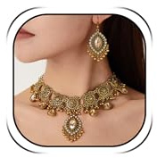 Zinx Jhumkas - Juego de aretes indios largos colgantes de joyería tradicional para mujer, accesorios de regalo de boda, fiesta, Metal, Sin piedra preciosa
