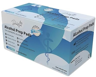 DasWas 3 x 100 Toallitas con Alcohol – Toallitas Desinfectantes con 70% Isopropílico – Desinfectantes Cutánea Individuales (65×30 mm) – 300 Alcohol Wipes Uso Médico y Cuidado Diario