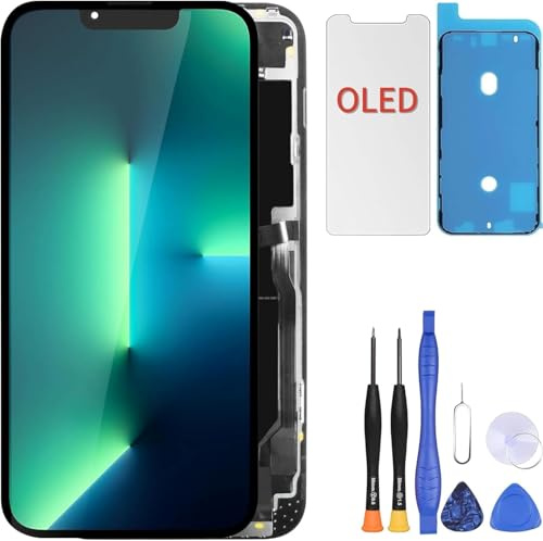 ZOETEC Remplacement d'écran OLED souple pour iPhone 13 Pro Max (PAS LCD) 6,7'' Affichage Full HD COF Numériseur Cadre d'écran tactile avec kits d'outils de réparation, adhésif étanche, verre trempé