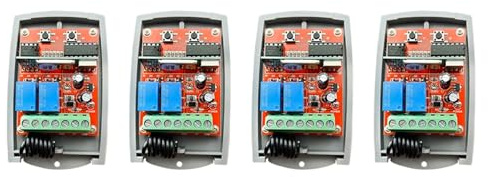ZUSNEEWIN 4X Receptor de Control Remoto Universal para Puerta de Garaje 433MHz12V-24V Abridor de Control de Portón Eléctrico 433.92MHz Código de Aprendizaje Rodante
