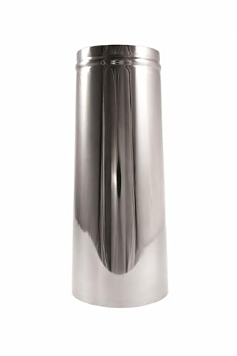 Double Skin Narrowboat Chimney Plain Stainless Steel 18 x 6 – Stainless Boat Stove Flue Pipe – Fits 6 Roof Collar