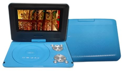 Lettore DVD portatile, Lettore DVD portatile HD da 7,8 pollici con TV, lettore CD e giochi, schermo girevole a 180° alta risoluzione(Blue 3)