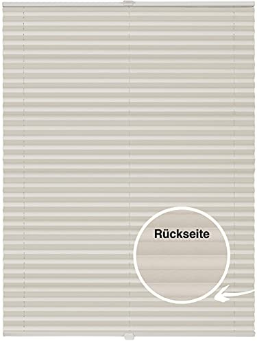 ondeco Plissee nach Maß Thermo für Fenster innen Montage in Glasleiste mit Spannschuh Sonnenschutz-Rollo Lichtschutz Blickdicht leichte Verdunkelung Vanilie B: 30-40 cm, H: 151-200 cm