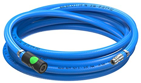 AUPROTEC Tryckluftsslang set 9 mm inre 3 m PVC-slang I med Prevost S1, säkerhetskoppling för tryckluftskompressor I W rth kompressorslang mycket flexibel