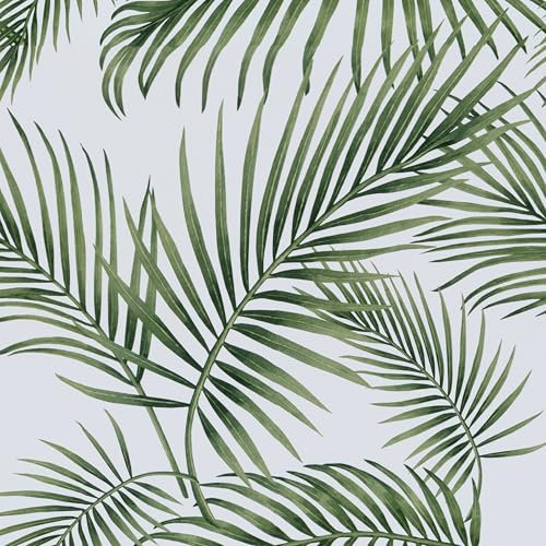 Hode Carta da Parati Adesiva per Pareti Mobili Autoadesiva Muro Verde Foglie, Pellicola Mobili Adesiva Floreale Lavabile Fantasia, Impermeabile Bagno Cucina Armadio Vintage PVC 44cmx5m