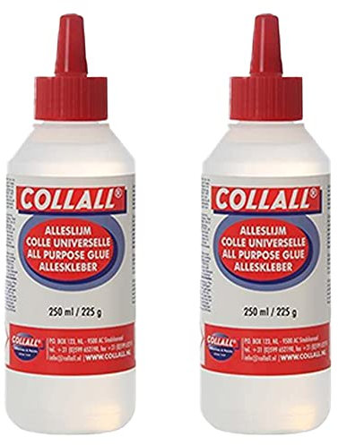 CollAll Purpose Glue-Prefect for Arts, Crafts & DIY-Transparent, Fast Drying & Strong Bond-Adults & Kids Use-for Paper, Card, Cork, Wood, Glass, Ceramics, Leather, Felt & More - Pack of 2