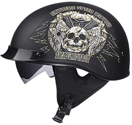 GAOZHE Casco Jet,Aperto retrò Scodella,Adulto Scodella Casco,Casco Scooter,DOT ECE Casco Omologato Scooter Unisex Adulti，Adatto per Street Bike Autobike Endurance, Occhiali Parasole