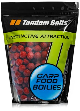 Tandem Baits Carp Food Boilies Leckere Boilies für Karpfen Angeln ohne Mühe Köder zum Große-Fische-Angeln Karpfenzubehör für Profis & Hobby-Angler 18 mm 1 kg