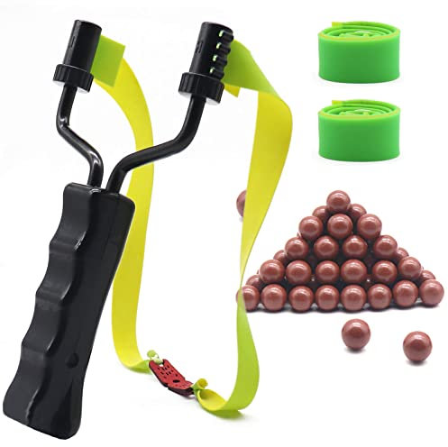 VALYPANOR Premium Zwille Steinschleuder Set Profi Schleuder für Sport und Outdoor Katapult Bundle mit 150 Schleudermunition 3 Gummibänder