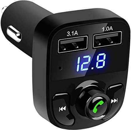 Pipestation Car Bluetooth Transmitter | FM Blue-Tooth Transmitter with 2 Fast Charge USB | Bluetooth FM Transmitters | Blue-tooth FM Radio Tuner | Car Audio Transmitters - Wireless Calls, Radio, Music