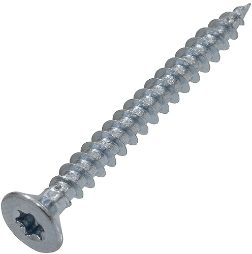AERZETIX - Juego de 25 Tornillos Autorroscantes para Madera con Cabeza Fresada Ø3.5x35mm con Huella Estrella TX en Acero Galvanizado