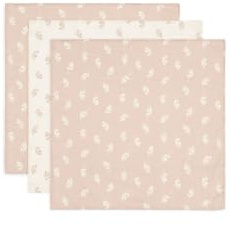 Jollein Musselin Tuch Baby - Twig, Wild Rose - 3er Pack - 70x70cm - 100% Baumwolle - Spucktuch