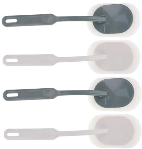 HAPINARY Cepillo de Limpieza y 4 Cabezales Desmontables Mango Largo para Baño Material PP y Estropajo Limpieza sin Rincones Adecuado para Bañera y Pared en Baño