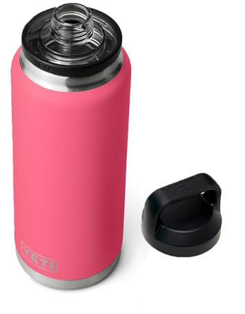 YETI Rambler Bouteille isotherme en acier inoxydable avec bouchon Chug – 1,1 l – Rose tropical