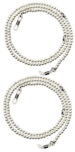 VALICLUD 2stücke Perlen Brillenkette Langlebig Stilvoll Retro Brillenband Für Sonnenbrillen Mit Imitat Perlen Elegant Und Praktisch Zum Umhängen Für Damen Und Herren