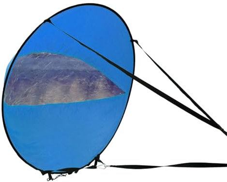 Kajak-Segel, Kajaksegel Vorwind Wind Segel, Faltbares Kajak-Boot-Windsegel, Board Segel mit Transparent Fenster Fischen Ruderboot Aufblasbar Außenbord Driften, Faltbares Downwind-Kajak-Segel-Kit