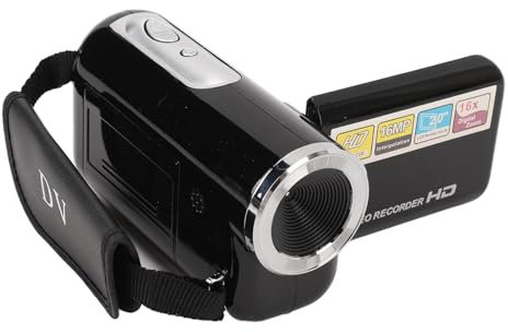Denash Caméscope Vidéo, Enregistreur D'appareil Photo Numérique à Zoom Numérique 16MP 1080P 16X avec écran de 2 Pouces, Caméra Vlogging Anti-secousse pour la Photographie de Voyage