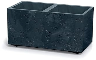 Kreher Pflanzkasten in verschiedenen Formaten und Farben. Tolle marmoriertem Betonoptik in Grau oder Anthrazit! Aus robustem Kunststoff! (Anthrazit, 59x29)
