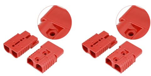 Eujgoov 2 Uds 600V 175A Enchufe de Conexión Rápida Rojo con 4 Accesorios para Conectores de Cabrestante y Batería