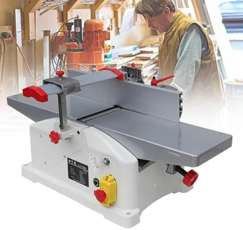 McbeAn 1280W Benchtop Planer, Electric Wood Cutting Planer, High Speed: 9000r/min, Effective Work, Cutting Depth 0-3mm for Dressing, Surfacing Wood, DIY