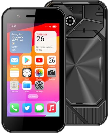 viqee P60 3G Mini Smartphone, Desbloqueado, Negro, 3+64GB, 3.0'' HD Pantalla, Dual SIM, Educativa APP, Juegos, Aprendizaje, Dibujar, Caricaturas