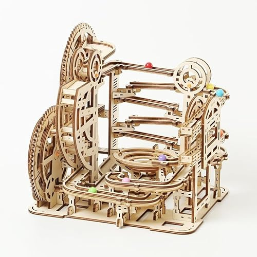 Eliano 3D Holzpuzzle Marble Maze, 396-teilig – Mechanischer DIY-Modellbausatz aus Holz mit Zahnrädern & Murmeln, Kugelbahn zum Selberbauen, Kreatives Bastelset & Geschenk für Modellbau-Fans